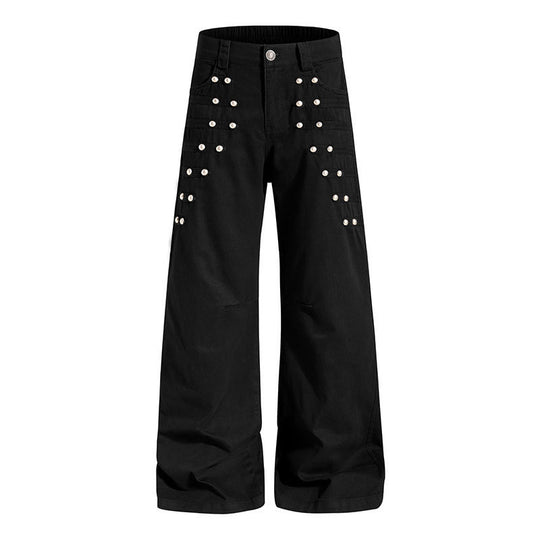 Damen Hochtaillierte weite Culotte-Hose mit Ösen-Detail Shop Nory