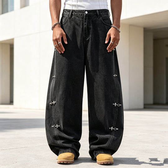 Herren Modische Weit geschnittene Jeans Shop Nory