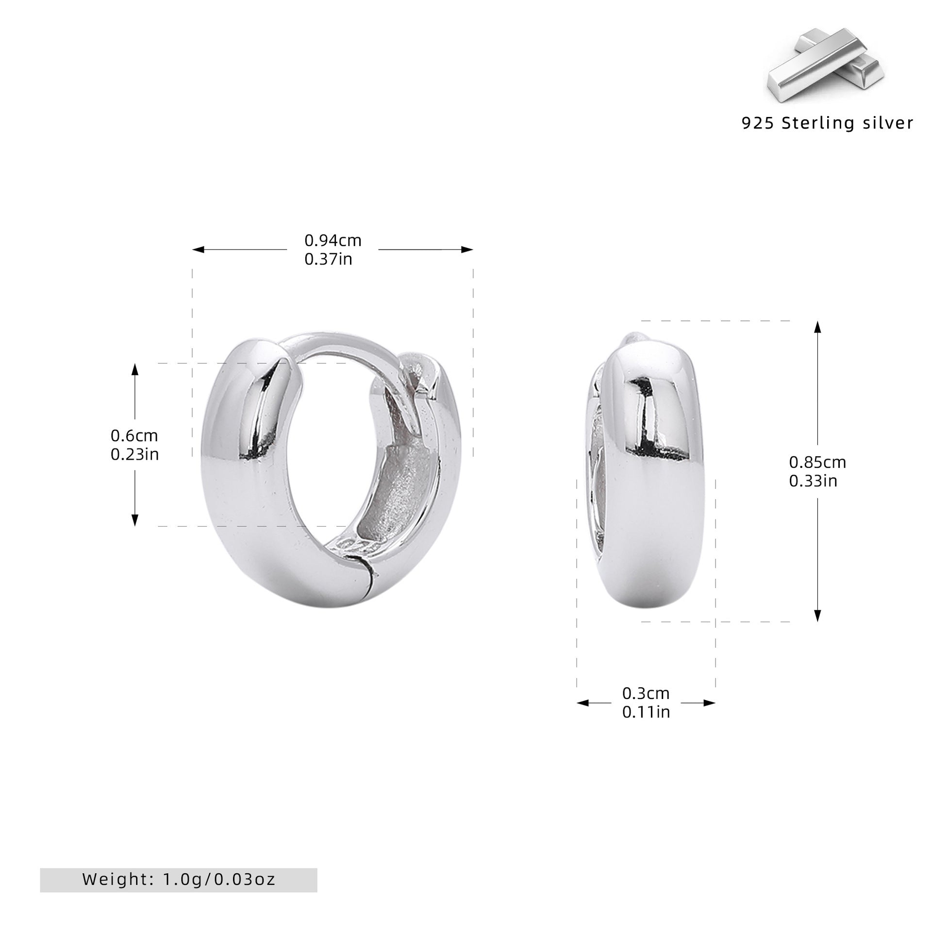 Damen Creolen mit modernem, geschwungenem Design aus hochwertigem 925 Sterling Silber Shop Nory