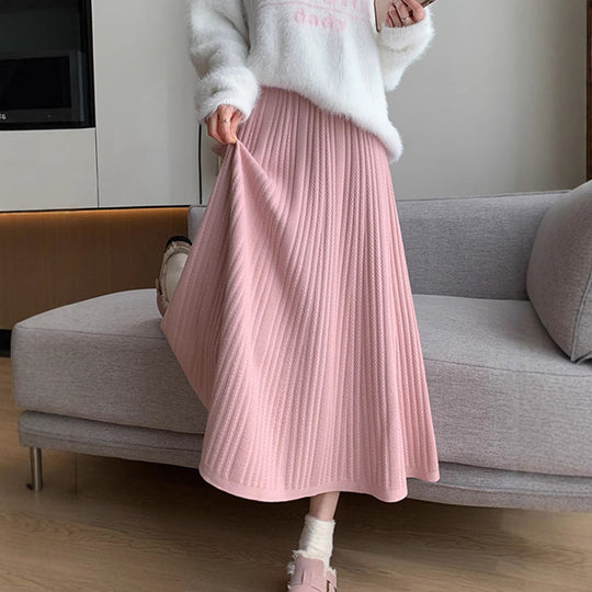 Damen Eleganter Plissee-Midirock mit hohem Bund Shop Nory