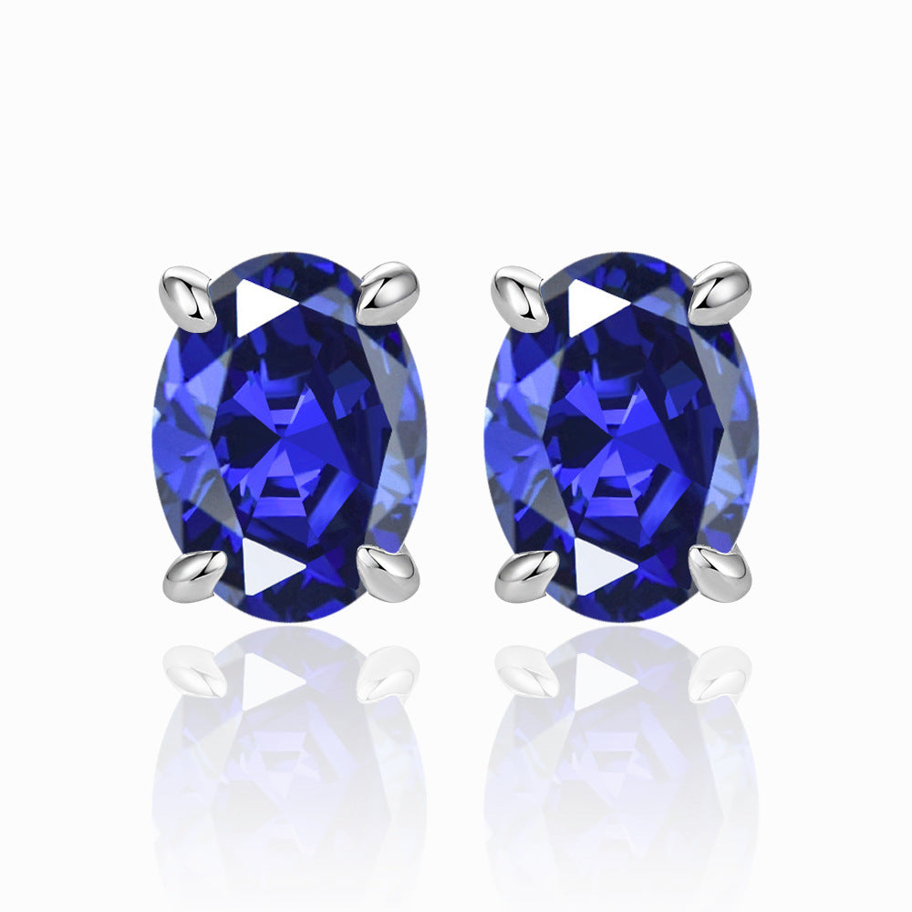 Damen Ohrstecker mit ovalem Zirkonia-Besatz und elegantem Edelstahlrahmen Shop Nory