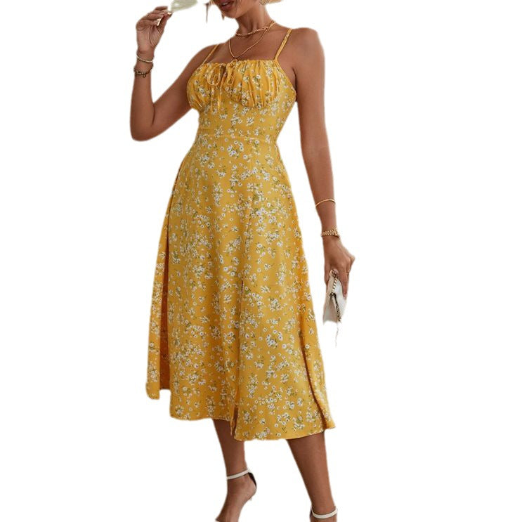 Damen Wickelkleid mit hohem Schlitz und floralem Muster Shopnory