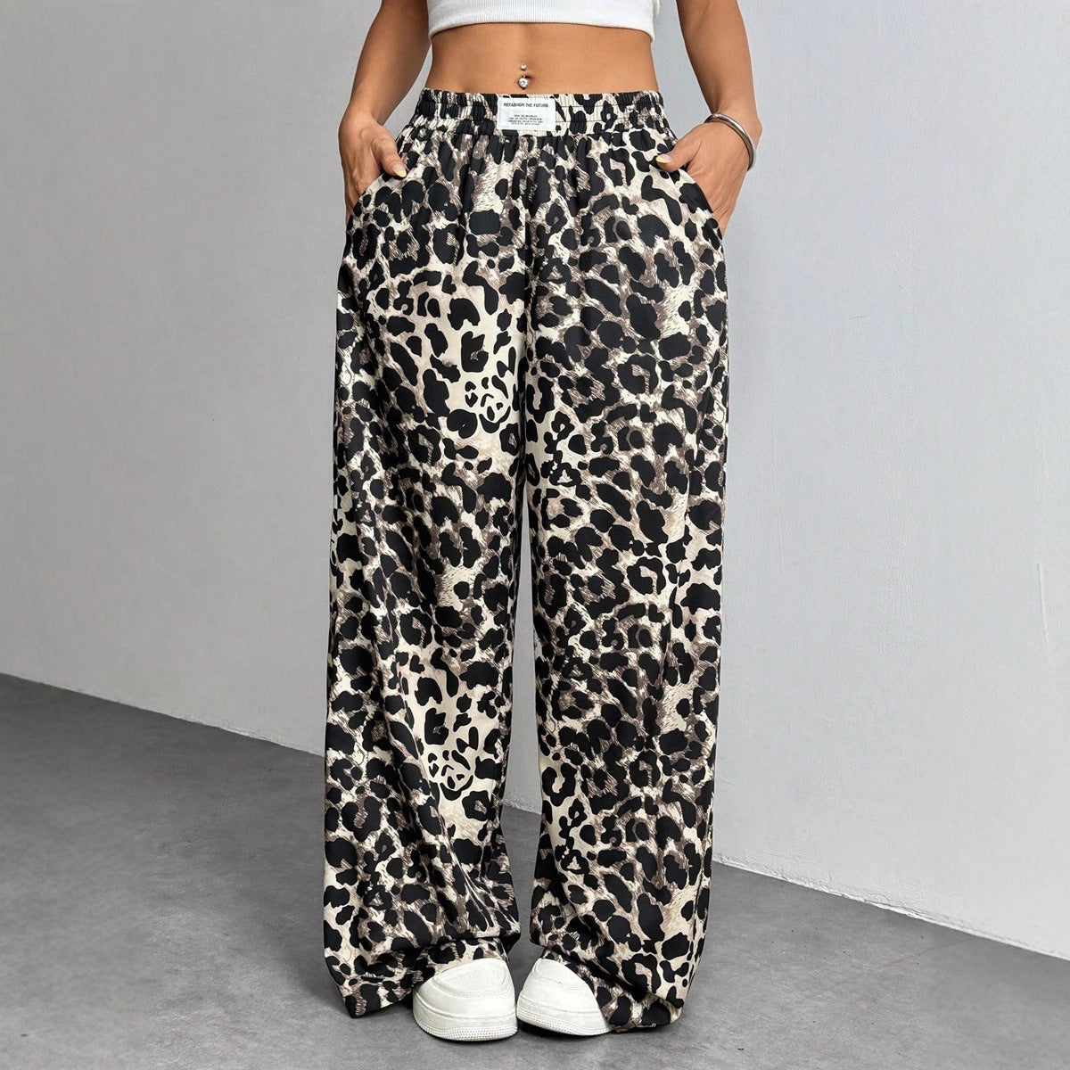 Damen Palazzo-Hose mit schickem Leopardenmuster Shopnory