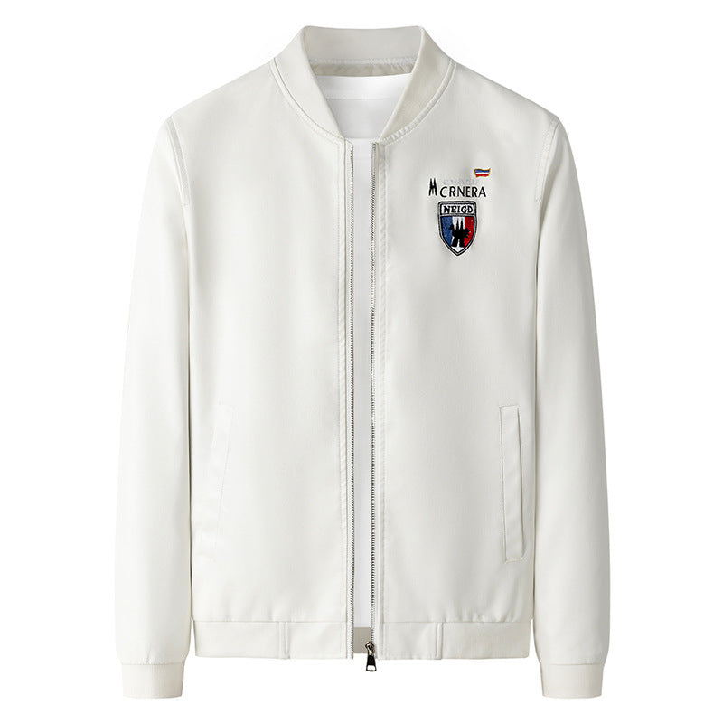 Herren leichte Bomberjacke im Casual-Urban-Stil mit gesticktem Wappen und gerippten Bündchen Shop Nory