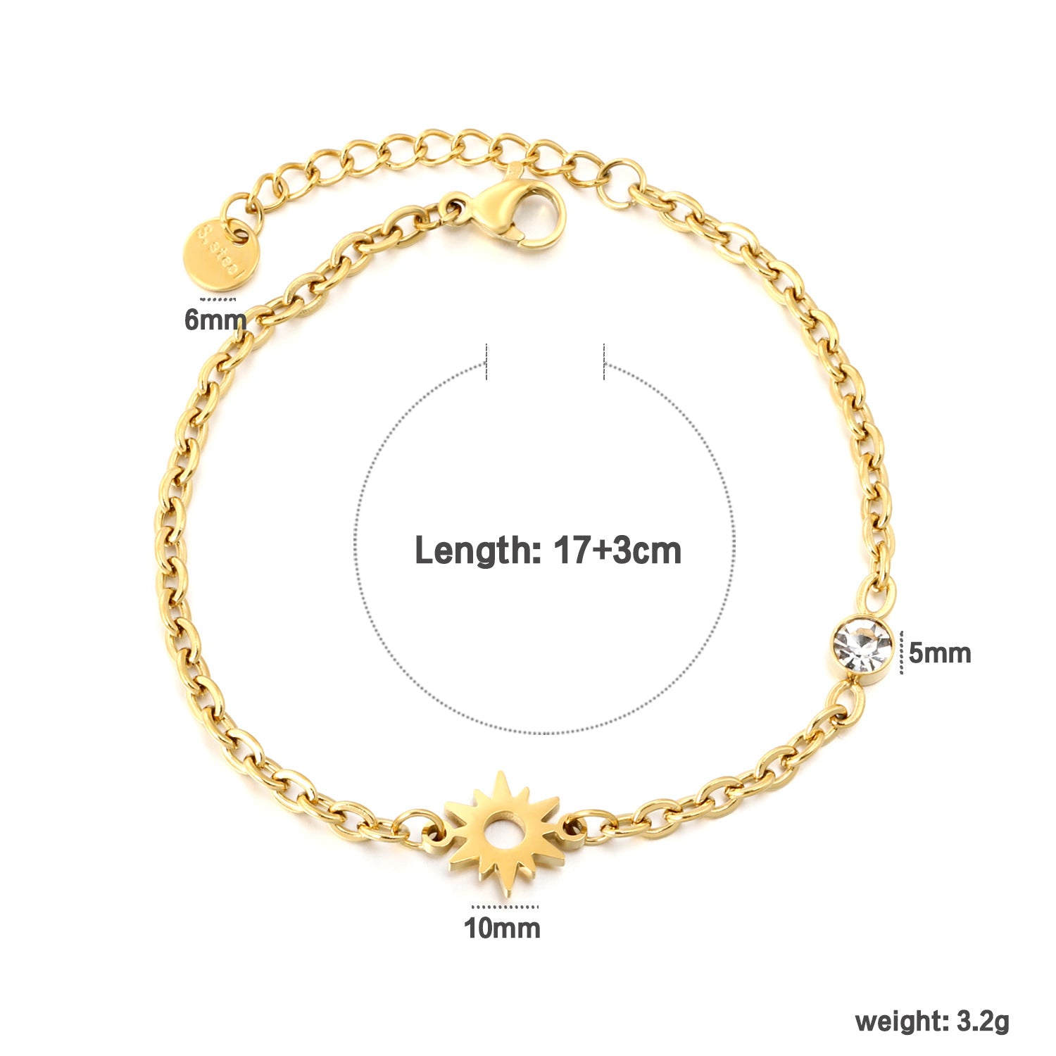 Damen Armband mit funkelndem Sternenanhänger und verstellbarem Design Shop Nory
