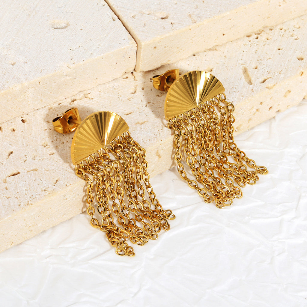 Damen Hängende Ohrringe mit Ägyptischem Muschel-Design aus hochwertigem Edelstahl Shop Nory