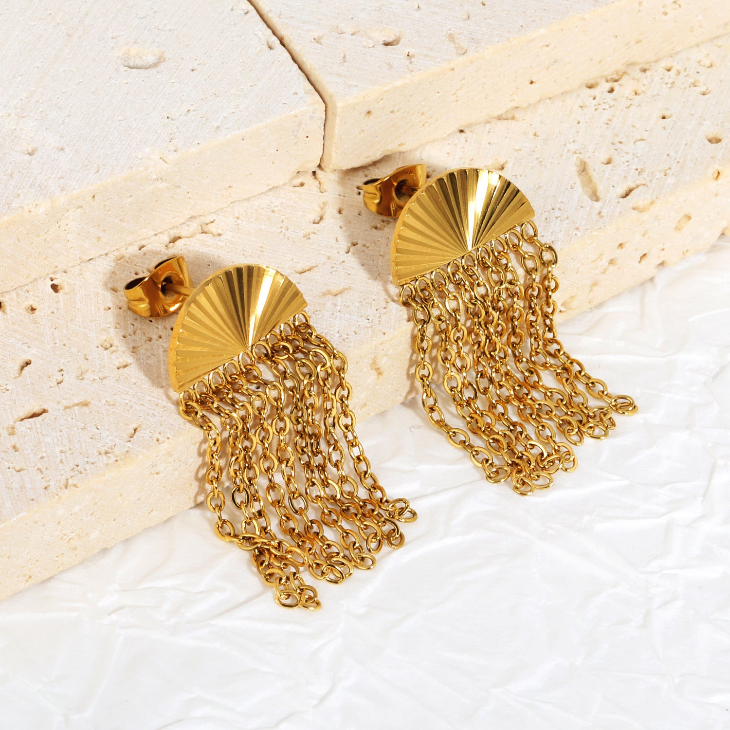 Damen Hängende Ohrringe mit Ägyptischem Muschel-Design aus hochwertigem Edelstahl Shop Nory