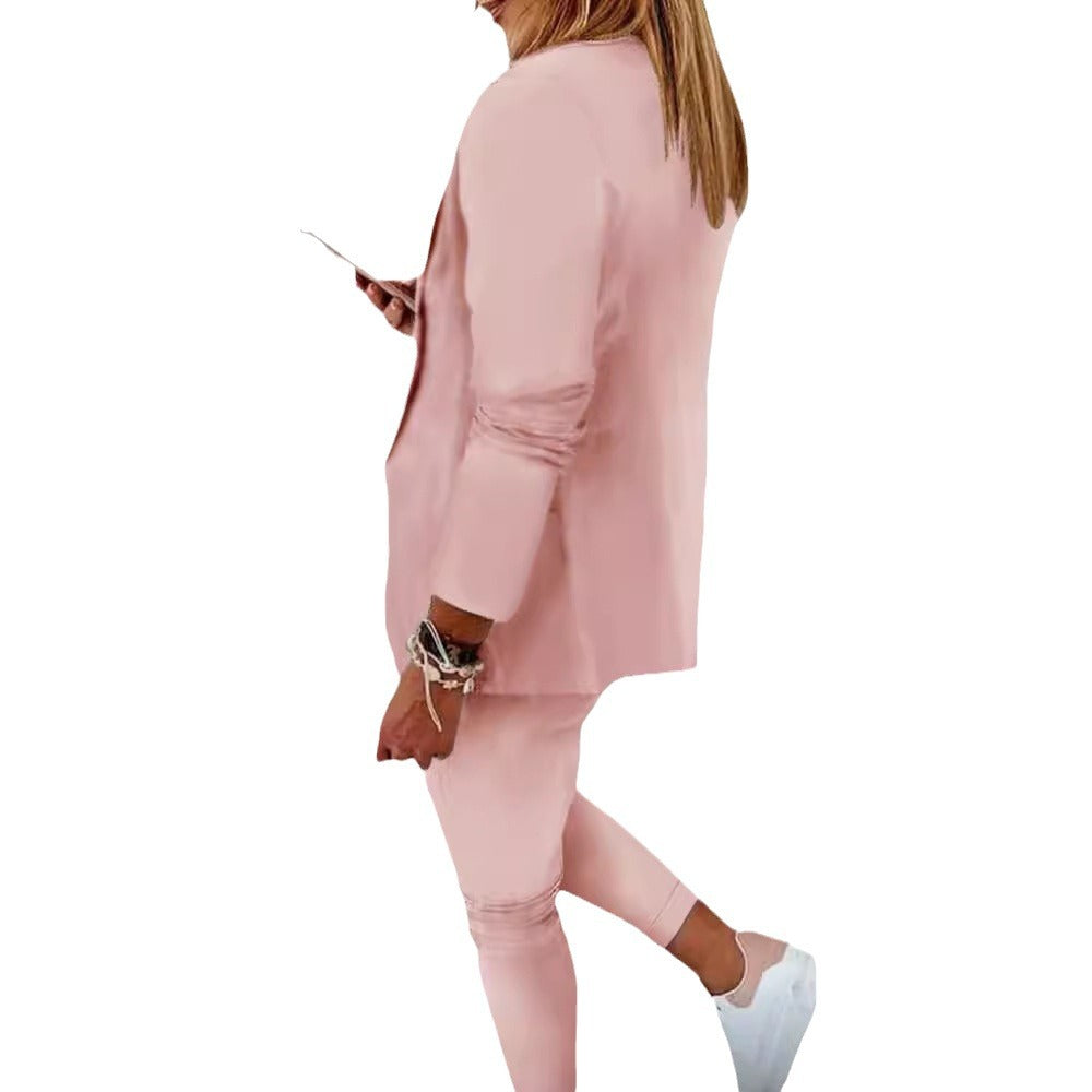 Damen nan zweiteiliges Blazer-Jogger-Set mit tailliertem Blazer und elastischer Bundhose Shop Nory