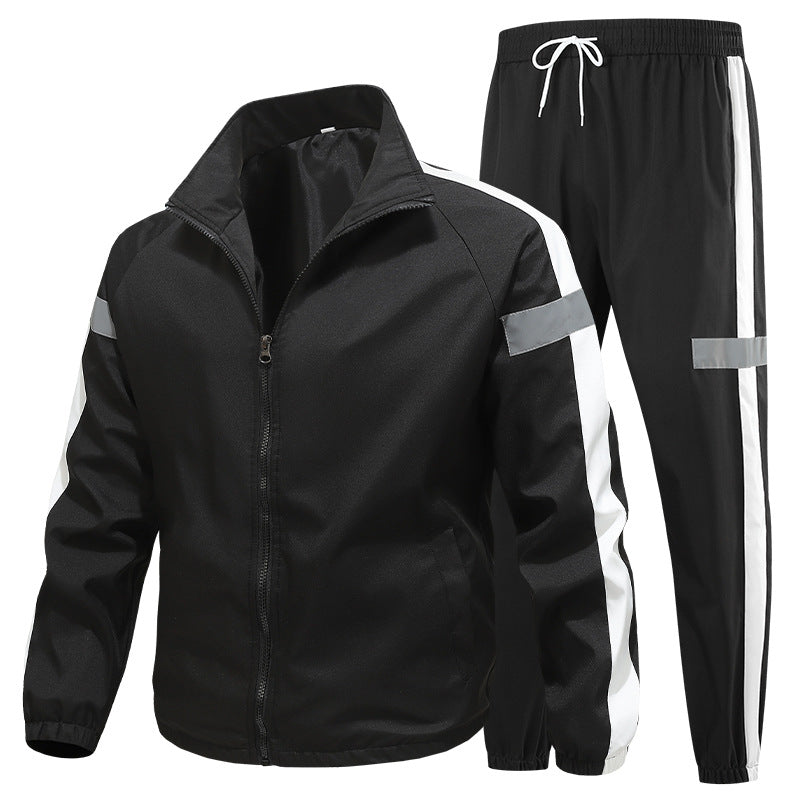 Herren Sportliches Trainingsanzug-Set mit Reißverschlussjacke, Jogginghose und reflektierenden Einsätzen Shop Nory