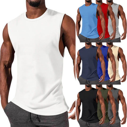 Herren nan athletisches Tanktop mit extra tiefem Armanschnitt und elastischem Baumwollmix