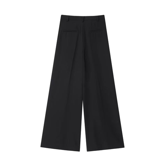 Damen Weite Hochtaillierte Bundfaltenhose mit Bügelfalte und weitem Bein Shop Nory
