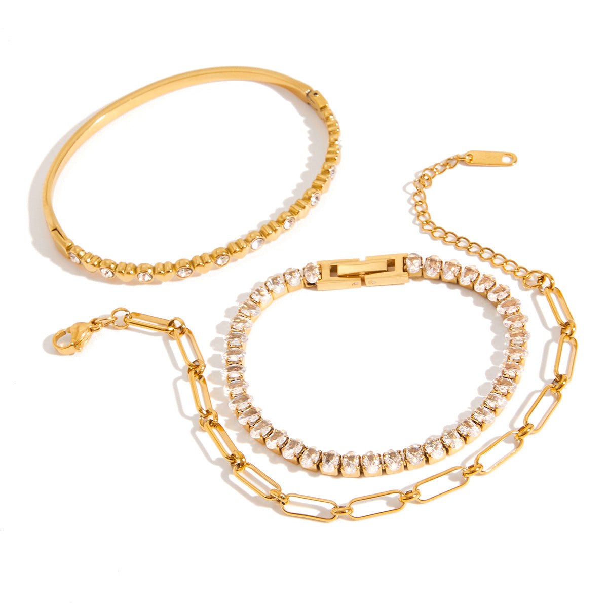 Damen Armband aus hypoallergenem Edelstahl mit funkelnden Zirkonia-Steinen Shop Nory