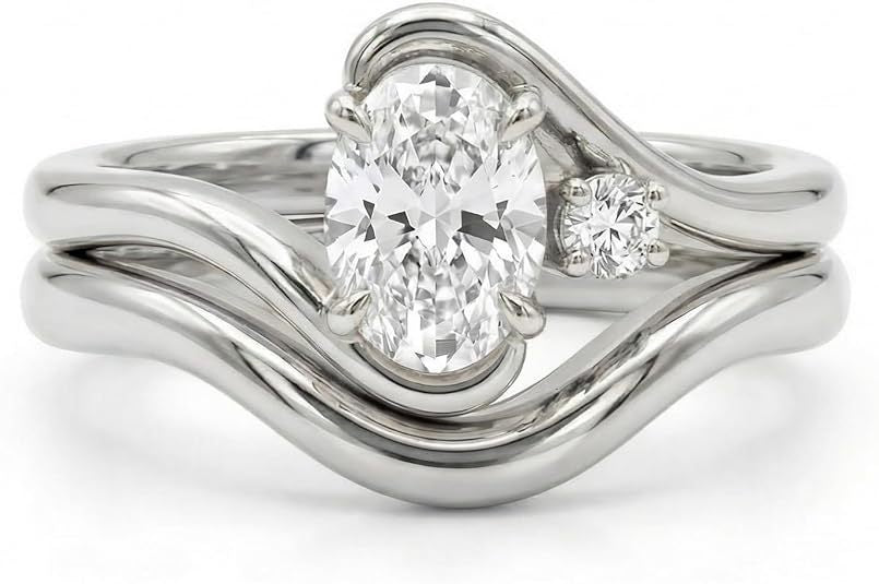 Damen Verlobungsring mit elegant geschwungenem Design und funkelnden Zirkonia Shop Nory