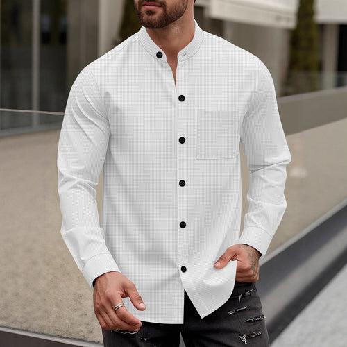 Herren Elegantes Hemd mit Stehkragen