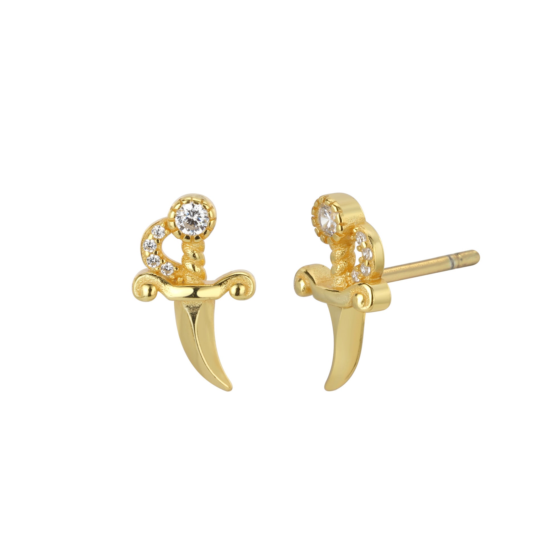 Damen Ohrstecker im eleganten Dolchdesign mit funkelnden Zirkonia Shop Nory