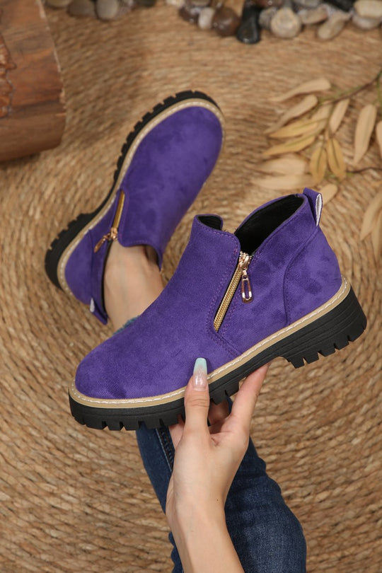 Damen Kurzschaft‑Stiefelette mit grober Profilsohle und seitlichem Reißverschluss Shop Nory