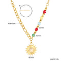 Damen Halskette mit Sonnenanhänger und bunten Kristallakzenten Shop Nory