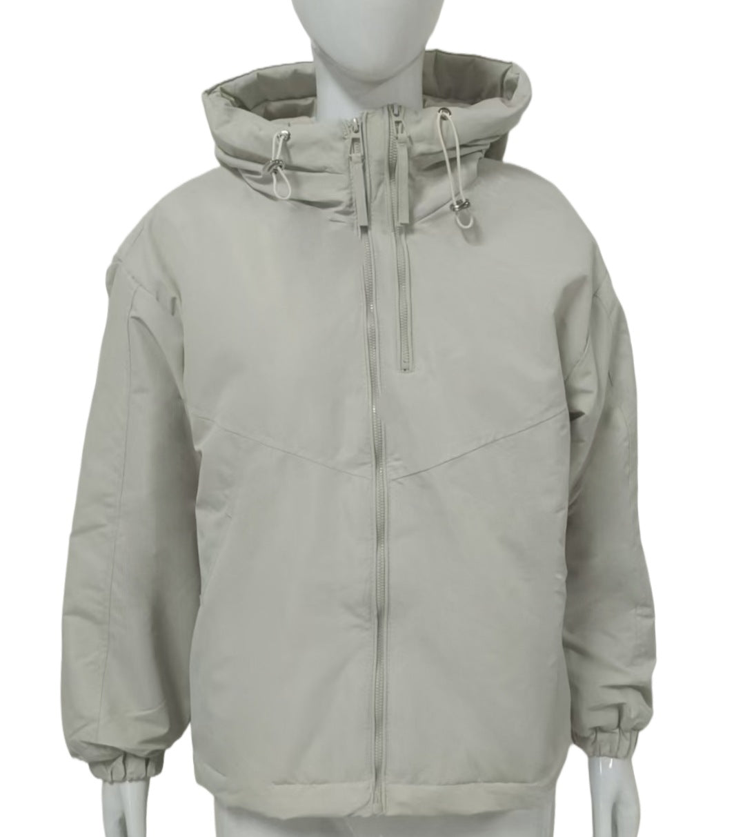 Damen Wattierte Kapuzenjacke mit Tunnelzug, Zweifach-Frontreißverschluss und elastischen Bündchen Shop Nory