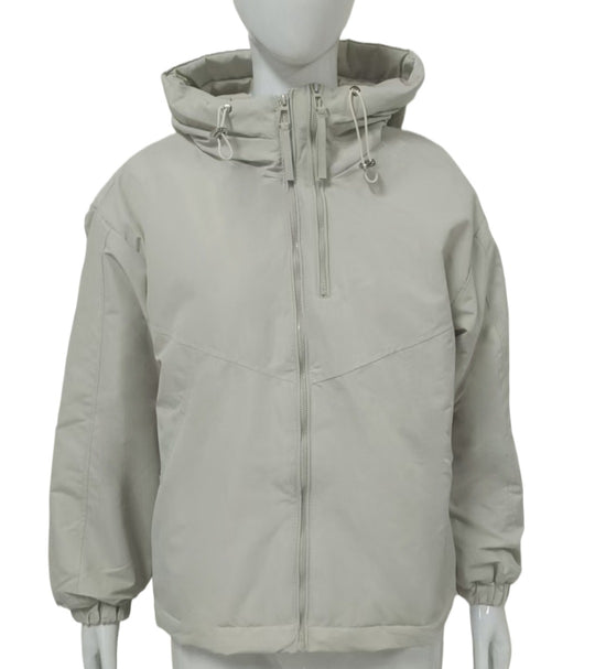 Damen Wattierte Kapuzenjacke mit Tunnelzug, Zweifach-Frontreißverschluss und elastischen Bündchen Shop Nory