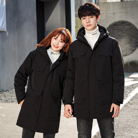 Unisex Gepolsterter langer Parka mit Kapuze Multifach-Taschen und winddichter Thermoisolierung Shop Nory
