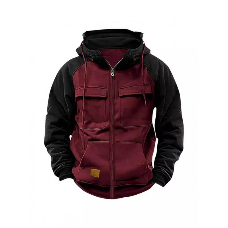 Herren Kapuzenjacke mit Cargo-Taschen und durchgehendem Reißverschluss Shop Nory