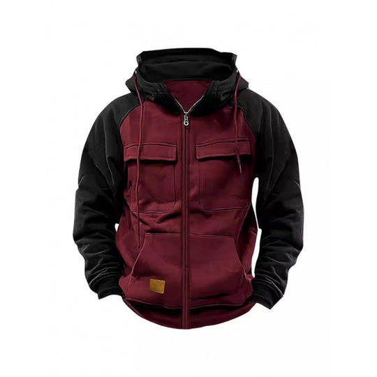 Herren Kapuzenjacke mit Cargo-Taschen und durchgehendem Reißverschluss Shop Nory