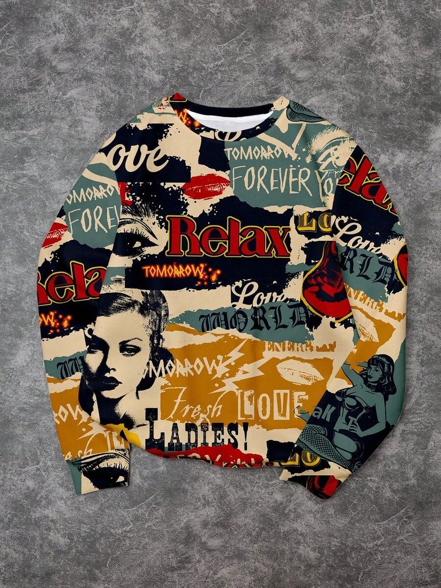 Damen Lässiger Sweatshirt mit kreativem Grafikdruck Shop Nory