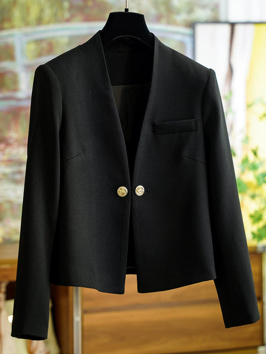 Damen Stilvoller Kurzblazer mit glamourösen Knöpfen Shop Nory