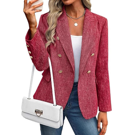 Damen Modische Doppelreihige Blazerjacke