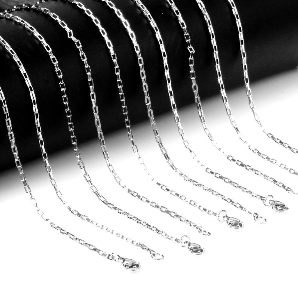 Damen elegante Halskette aus glänzendem Edelstahl mit filigraner Kettengestaltung Shop Nory