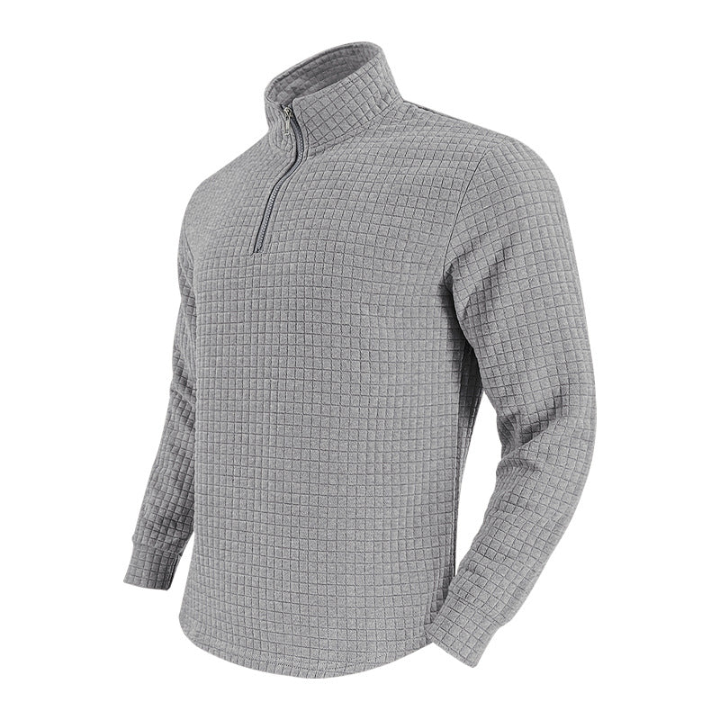 Herren Thermo-Fleecepullover mit Reißverschluss und strukturiertem Design