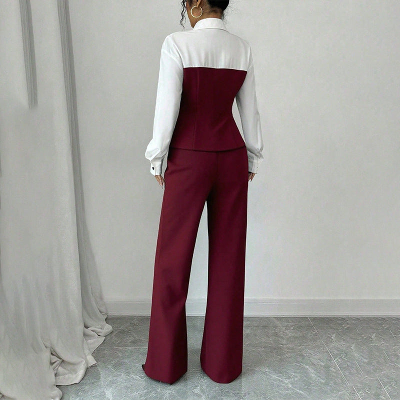 Damen Eleganter Blazer mit hochgeschnittenem Hosenanzug Shop Nory