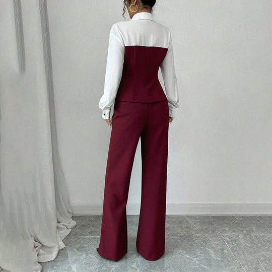 Damen Eleganter Blazer mit hochgeschnittenem Hosenanzug Shop Nory