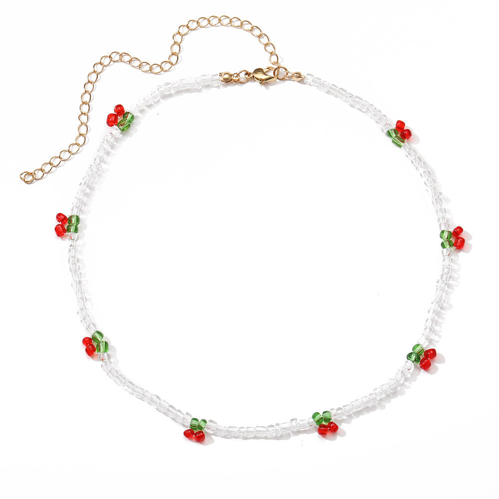 Damen feine Halskette mit goldfarbenen Akzenten und eleganten Glasperlen Shop Nory