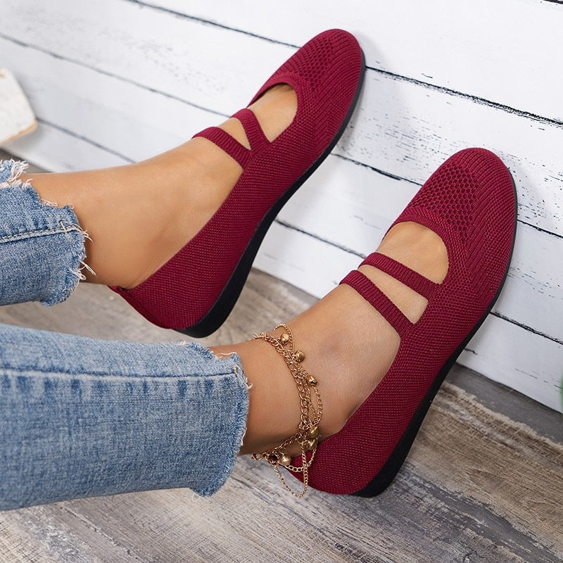 Damen Bequeme und luftige Ballerinas mit verstellbaren Riemen