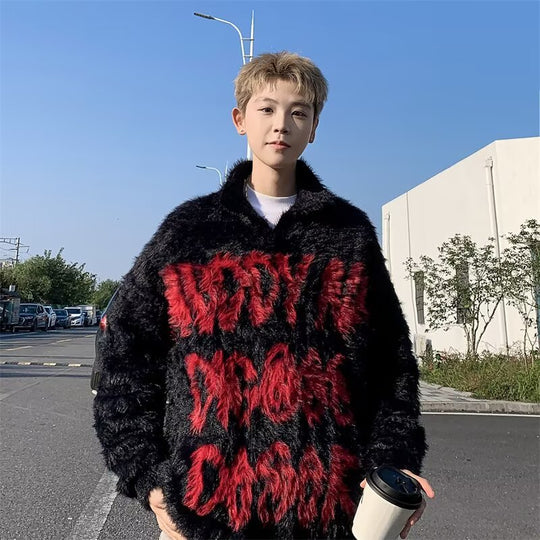 Damen Modischer Pullover mit einzigartigem Schriftzug Shop Nory