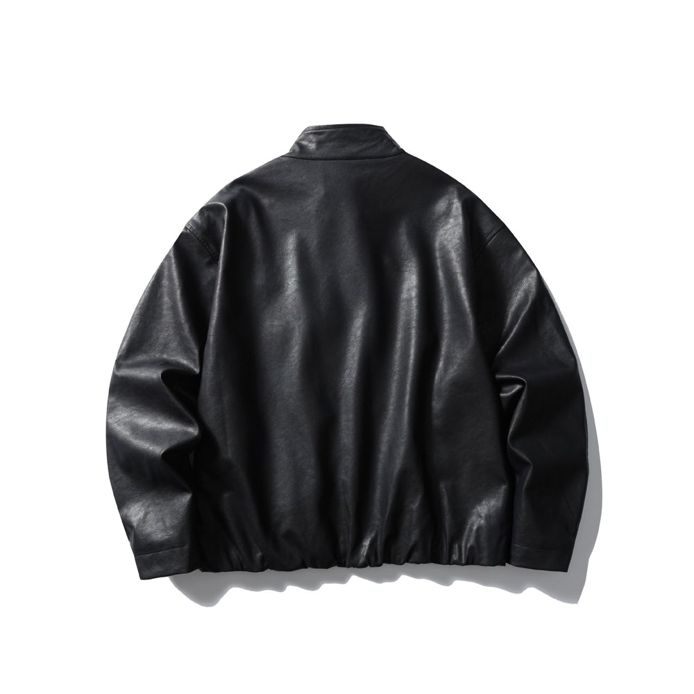 Herren Lederblouson im Pilotenstil mit hohem Stehkragen und Reißverschluss-Brusttasche Shop Nory