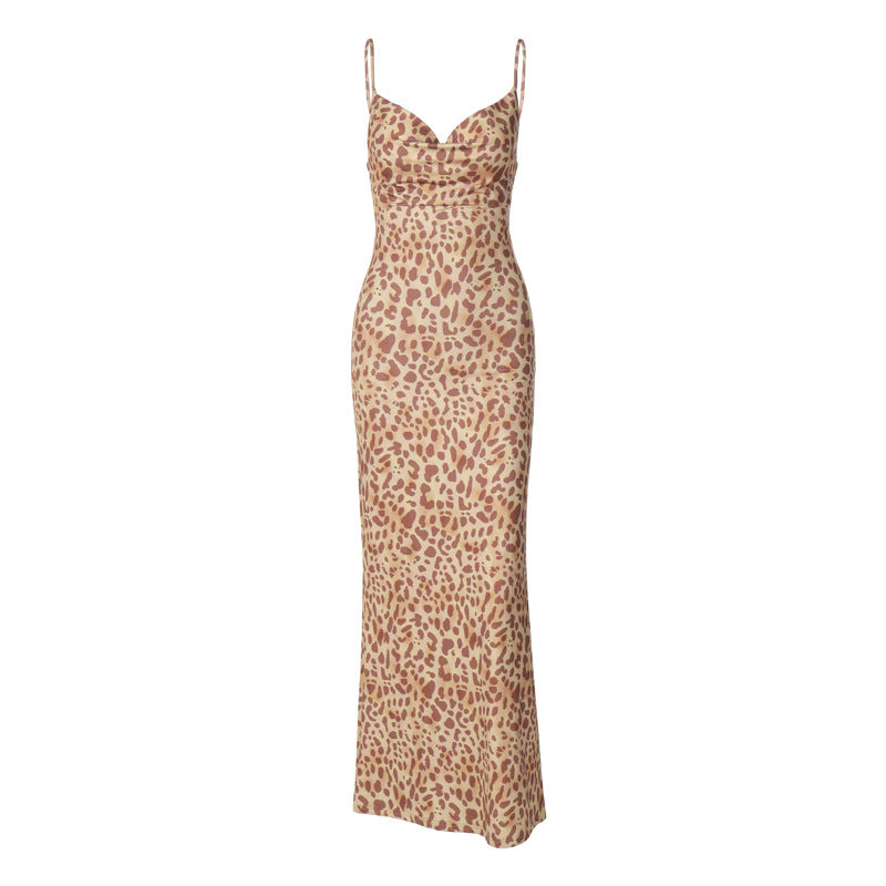 Damen Maxikleid mit elegantem Animalprint