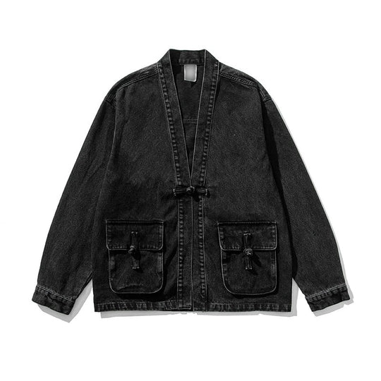 Damen Modische Denim Jacke mit Taschen