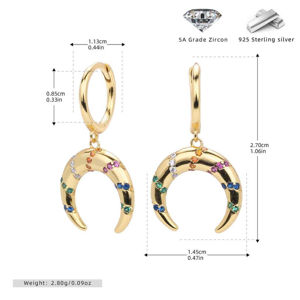 Damen Ohrringe mit buntem Zirkonbesatz aus hochwertigem 925 Sterling Silber Shop Nory
