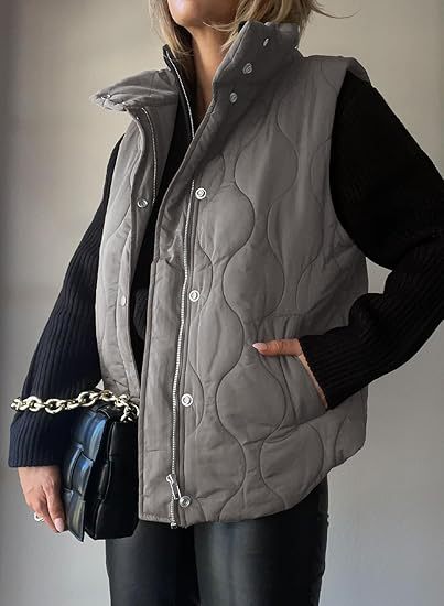 Damen Funktionale Steppweste mit hohem Stehkragen, Reißverschluss und Seitentaschen Shop Nory