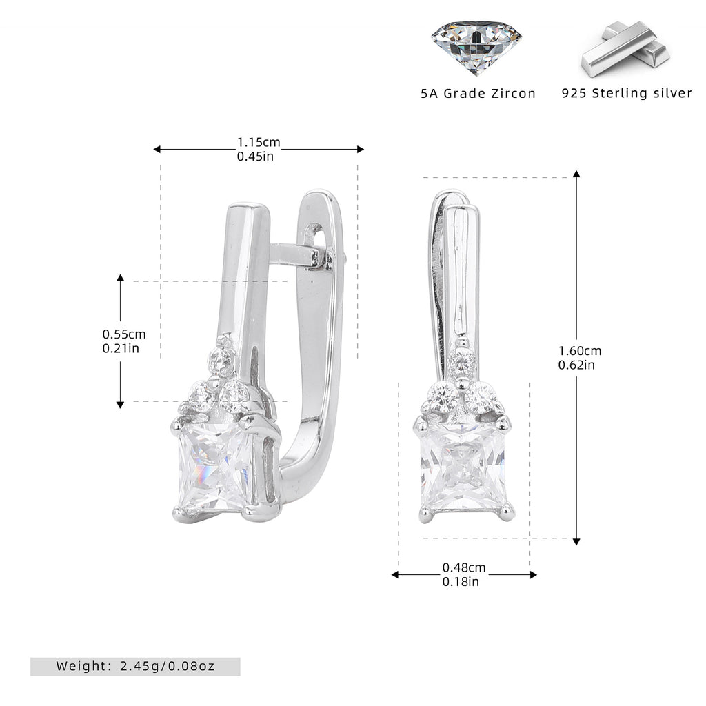 Damen Ohrhänger mit luxuriösen Zirkon-Verzierung aus hochwertigem 925 Sterling Silber Shop Nory