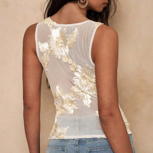 Damen ärmelloses Top mit floralem Design