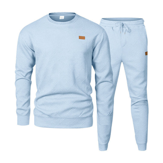 Herren Feinstrukturiertes Lounge-Set mit Rundhals-Pullover & schmaler Jogginghose Shop Nory