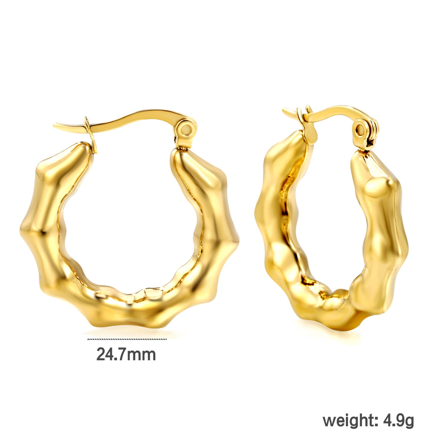 Damen Edelstahl Creolen mit innovativem Bambusdesign Shop Nory