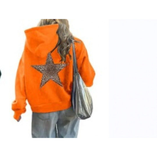 Damen Kapuzenpullover mit glitzerndem Sternmotiv