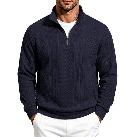 Herren Strukturierter Halbzip-Sweater aus Feinstrick mit Zopfmuster und Eingriffstaschen Shop Nory
