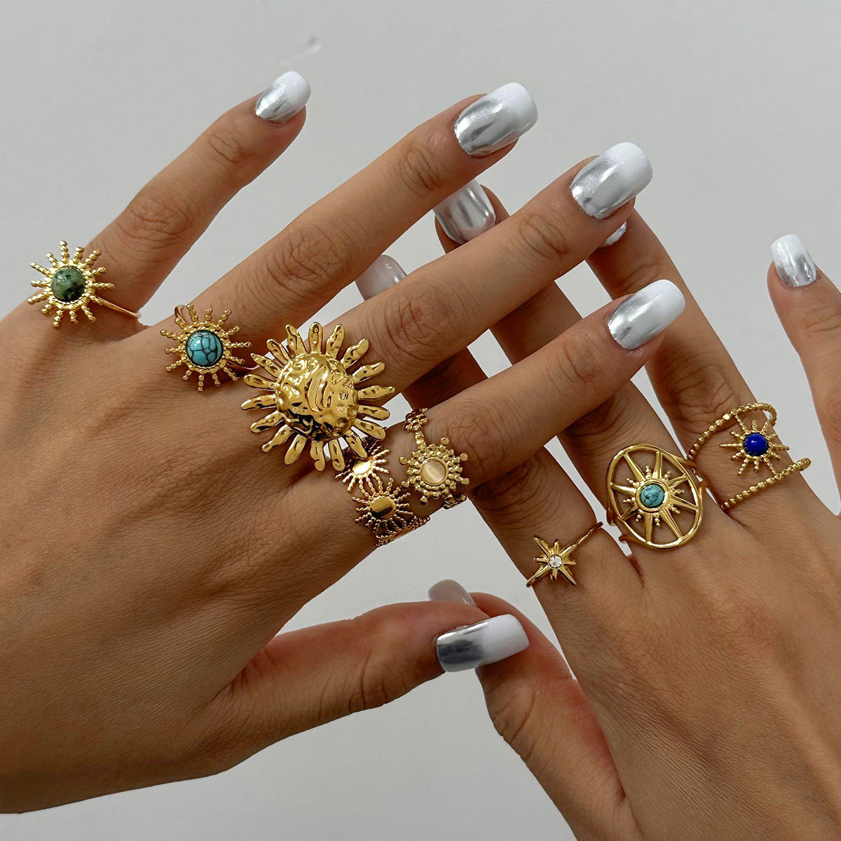 Damen Offener Ring mit floralem Design und funkelndem Zirkonia Shop Nory