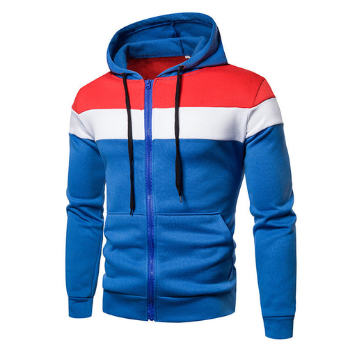 Herren sportliche Kapuzenjacke mit Farbblockdesign