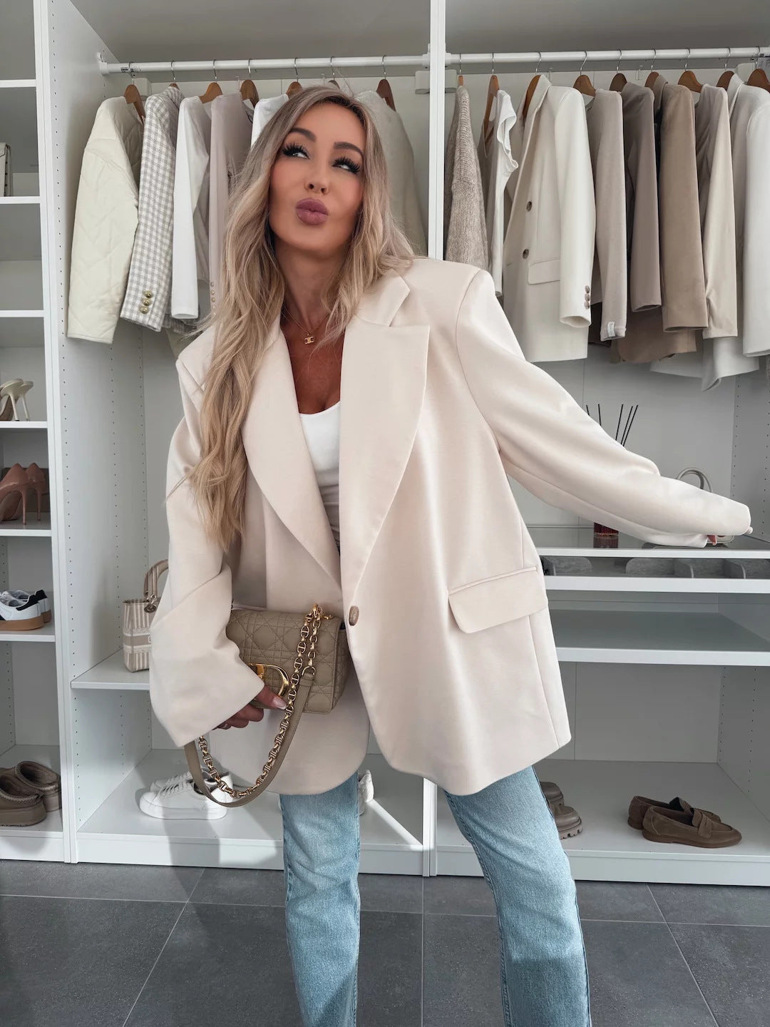 Damen lässiger Oversized Blazer